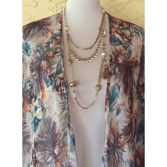 UO Pins and Needles chiffon kimono jacket - Picture 3 of 8